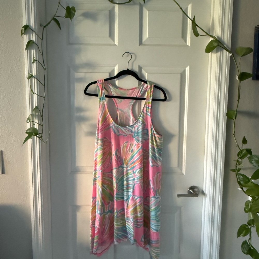 Lilly Pulitzer Tropical Leaf Print Sleeveless Dress